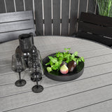 Parma - Stůl ø 140 - Black Alu / Grey Aintwood - Křeslo úrovně (stohovatelné) - Black Alu / Black Aintwood 6