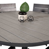 Parma - Stůl ø 140 - Black Alu / Grey Aintwood - Křeslo úrovně (stohovatelné) - Black Alu / Black Aintwood 6