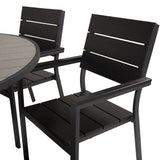 Parma - Stůl ø 140 - Black Alu / Grey Aintwood - Křeslo úrovně (stohovatelné) - Black Alu / Black Aintwood 6