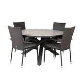 Parma - Stůl ø 140 - Black Alu / Grey Aintwood - Anna Chair - Black 4