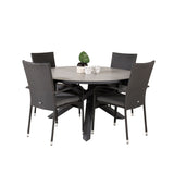 Parma - Stůl ø 140 - Black Alu / Grey Aintwood - Anna Chair - Black 4