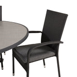 Parma - Stůl ø 140 - Black Alu / Grey Aintwood - Anna Chair - Black 4
