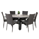 Parma - Stůl ø 140 - Black Alu / Grey Aintwood - Anna Chair - Black 6