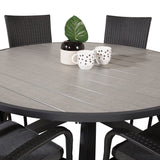 Parma - Stůl ø 140 - Black Alu / Grey Aintwood - Anna Chair - Black 6