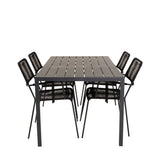 Jídelní stůl Break - 150*90 Black Alu / Black Aintwood +Křeslo Lindos - Black Alu / Black Rope_4