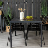 Jídelní stůl Break - 150*90 Black Alu / Black Aintwood +Křeslo Lindos - Black Alu / Black Rope_4