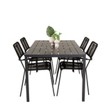 Jídelní stůl Break - 150*90 Black Alu / Black Aintwood +Křeslo Lindos - Black Alu / Black Rope_4