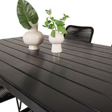Jídelní stůl Break - 150*90 Black Alu / Black Aintwood +Křeslo Lindos - Black Alu / Black Rope_4