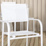 Jídelní stůl Panama 152/210*90 – křeslo bílé Alu / Teak+Santorini (stohovatelné