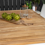 Jídelní stůl Panama 152/210*90 - Bílá Alu / Teak + křeslo Mexico (stohovatelné) - Bílá / Teak _4