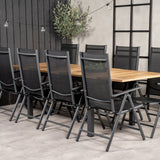 Jídelní stůl Panama 160/240*90 - Black Alu / Teak+Break 5:pos Židle - Black Alu / Black Textilene_8