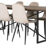 Padang Matbord - Svart / mörk Teak - 250*100*H76+Polar Jídelní židle - Černé nohy / Beige Velvet_6