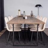 Padang Matbord - Svart / mörk Teak - 250*100*H76+Polar Jídelní židle - Černé nohy / Beige Velvet_6