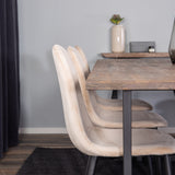 Padang Matbord - Svart / mörk Teak - 250*100*H76+Polar Jídelní židle - Černé nohy / Beige Velvet_6