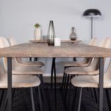 Padang Matbord - Svart / mörk Teak - 250*100*H76+Polar Jídelní židle - Černé nohy / Beige Velvet_6