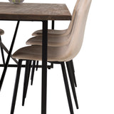 Padang Matbord - Svart / mörk Teak - 250*100*H76+Polar Jídelní židle - Černé nohy / Beige Velvet_6