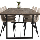 Padang Matbord - Svart / mörk Teak - 250*100*H76+Polar Jídelní židle - Černé nohy / Beige Velvet_6