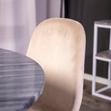 Estelle runt Matbord - Borstad Mässing / Svart marmor - ø106*H75+Polar Jídelní židle - Černé nohy / Beige Velvet_4