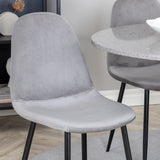 Jídelní stůl Razzia 106 cm - Šedá Terazzo / Jídelní židle Black+Polar - Černé nohy / Světle Šedá Velvet_4