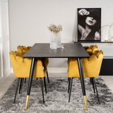 Dipp jídelní stůl - 180*90cm - Černá dýha / černé nohy s mosazným dippem +Limhamn - Židle - Gold Velvet_4
