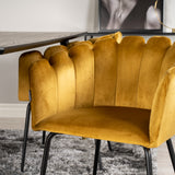 Dipp jídelní stůl - 180*90cm - Černá dýha / černé nohy s mosazným dippem +Limhamn - Židle - Gold Velvet_4