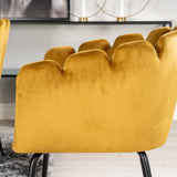 Dipp jídelní stůl - 180*90cm - Černá dýha / černé nohy s mosazným dippem +Limhamn - Židle - Gold Velvet_4