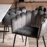 Estelle Matbord - Svart / Vit Marmor - 200*90*H76+Limhamn - Židle - Grey Velvet_4