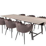 Jepara Matbord - Grå - 250*100*H76+Limhamn - Židle - Grey Velvet_6