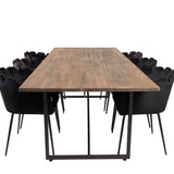 Padang Matbord - Svart / mörk Teak - 250*100*H76+Limhamn - Židle - Black Velvet_6