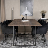 Padang Matbord - Svart / mörk Teak - 250*100*H76+Limhamn - Židle - Black Velvet_6