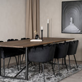 Padang Matbord - Svart / mörk Teak - 250*100*H76+Limhamn - Židle - Black Velvet_6