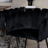 Padang Matbord - Svart / mörk Teak - 250*100*H76+Limhamn - Židle - Black Velvet_6