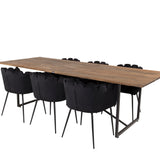 Padang Matbord - Svart / mörk Teak - 250*100*H76+Limhamn - Židle - Black Velvet_6