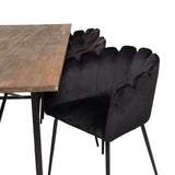 Padang Matbord - Svart / mörk Teak - 250*100*H76+Limhamn - Židle - Black Velvet_6