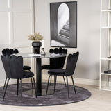 Estelle runt Matbord - Svart / Svart marmor - ø106*H75+Limhamn Light - Židle - Black Velvet_4