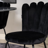 Estelle runt Matbord - Svart / Svart marmor - ø106*H75+Limhamn Light - Židle - Black Velvet_4