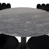Estelle runt Matbord - Svart / Svart marmor - ø106*H75+Limhamn Light - Židle - Black Velvet_4