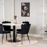 Razzia Jídelní stůl 106cm - White Terazzo / Black+Limhamn Light - Židle - Black Velvet_4