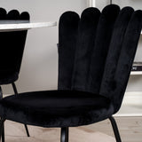 Razzia Jídelní stůl 106cm - White Terazzo / Black+Limhamn Light - Židle - Black Velvet_4