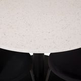 Razzia Jídelní stůl 106cm - White Terazzo / Black+Limhamn Light - Židle - Black Velvet_4