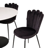 Razzia Jídelní stůl 106cm - White Terazzo / Black+Limhamn Light - Židle - Black Velvet_4