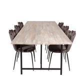 Jepara Matbord - Grå - 250*100*H76+Limhamn Light - Židle - Grey Velvet_6