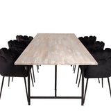 Jepara Matbord - Grå - 250*100*H76+Limhamn - Židle - Black Velvet_6