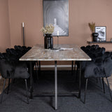 Jepara Matbord - Grå - 250*100*H76+Limhamn - Židle - Black Velvet_6