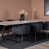Jepara Matbord - Grå - 250*100*H76+Limhamn - Židle - Black Velvet_6