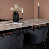 Jepara Matbord - Grå - 250*100*H76+Limhamn - Židle - Black Velvet_6
