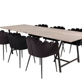Jepara Matbord - Grå - 250*100*H76+Limhamn - Židle - Black Velvet_6