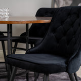 Copenhagen - Jídelní stůl kulatý - Hnědá / Černá+Velvet Deluxe Jídelní židle - Černé nohy / Black velvet_6