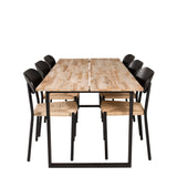 Cirebon Jídelní stůl 200*90cm - Teak / Black +Polly Jídelní židle - Black / Nature _6