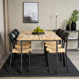 Cirebon Jídelní stůl 200*90cm - Teak / Black +Polly Jídelní židle - Black / Nature _6